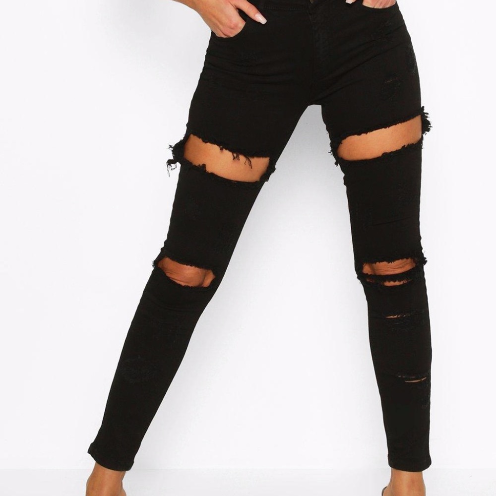High Rise Stretch Distressed Skinny Jean - Picture 2 of 3